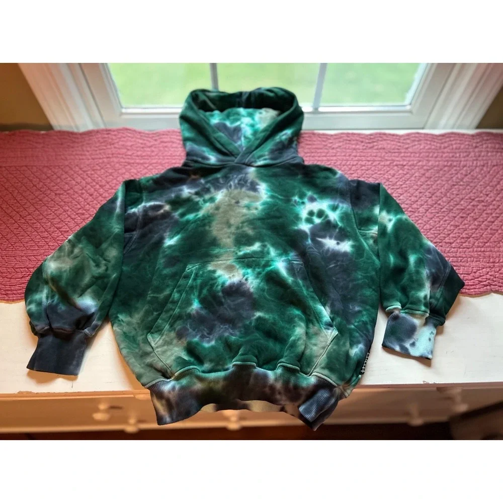 EUC Molo Adan Jogger & Hoodie Green Tie Dye Organic Cotton Set 110 US 5Y